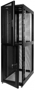 Шкаф серверный ПРОФ напольный колокейшн 40U (600x1000) 2 секции, дверь перфор. 2 шт., черный, в сбор