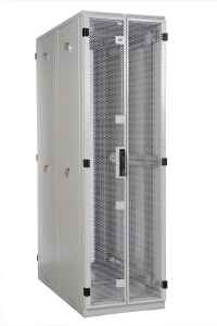 Шкаф серверный напольный 42U (600x1200) дверь перфорированная, задние двойные перфорированные
