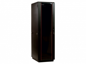 Шкаф телекоммуникационный напольный 33U (600x600) дверь стекло, цвет чёрный