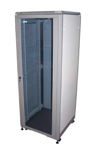 Шкаф напольный TWT 19" серии Econom, 21U 600x800, серый, дверь стекло
