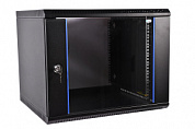 Шкаф телекоммуникационный настенный разборный 12U (600х650) дверь стекло, цвет черный