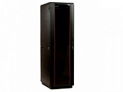 Шкаф телекоммуникационный напольный 42U (600x1000) дверь стекло, цвет чёрный
